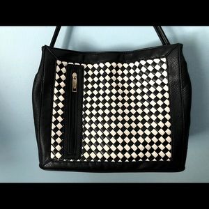 Samoe Handbag/Woven Leather Satchel Tote